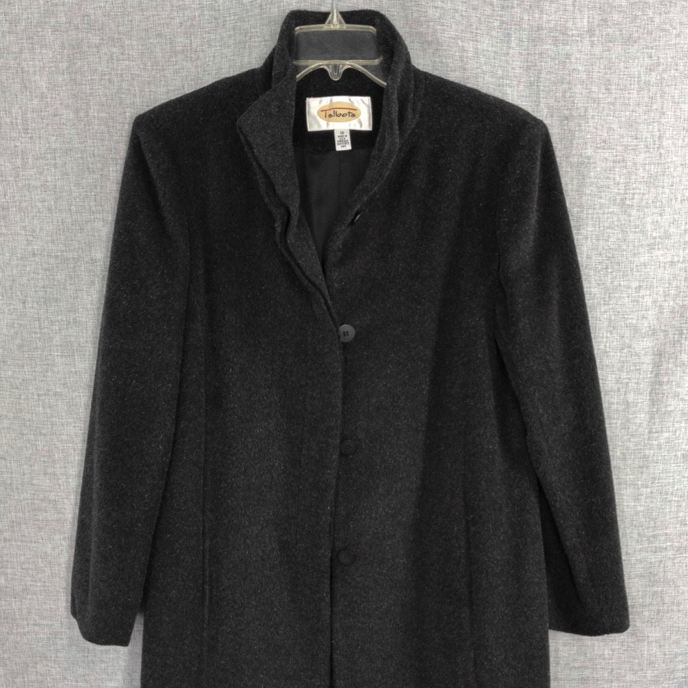 Vintage Talbots Women's Size 12 Mohair Wool Coat Black Made in USA Jacket
